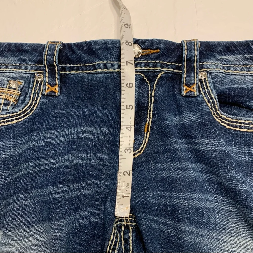 Rock Revival Boris Skinny Embroidered Distressed Skinny Jeans Women’s 30 - Picture 10 of 12